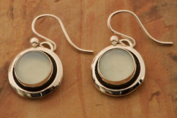 Artie Yellowhorse Genuine Chalcedony Sterling Silver Shadowbox Earrings
